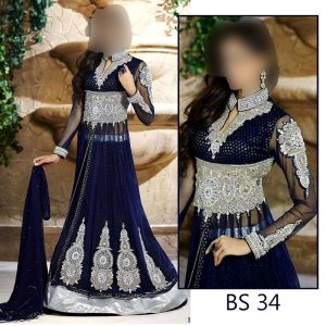 BS 34 Embroidered Chiffon 3 Piece Suit - AAM | Online Shopping Store